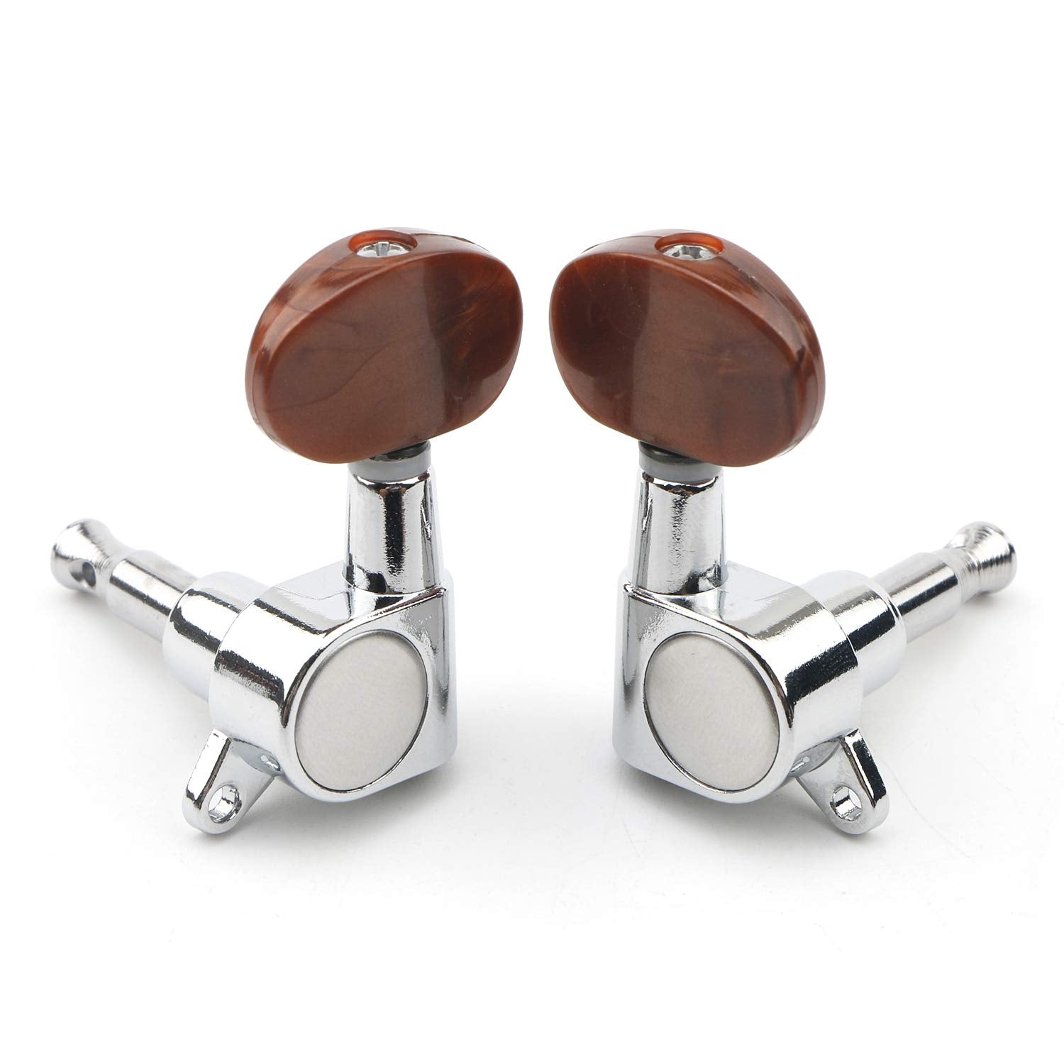 Swhmc 3R 3L Acoustic Electric Guitar Pegs String Tuners Keys Machine Heads Locking Knobs Silver